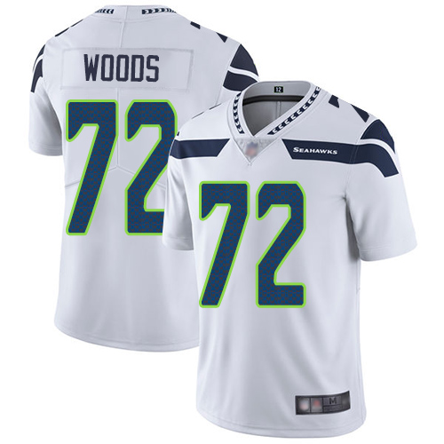 Seattle Seahawks Limited White Men Al Woods Road Jersey NFL Football #72 Vapor Untouchable->women nfl jersey->Women Jersey